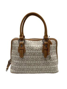 Giani Bernini Block Beige Faux Leather Signature Dome Satchel